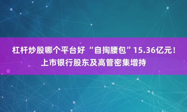 杠杆炒股哪个平台好 “自掏腰包”15.36亿元！上市银行股东及高管密集增持